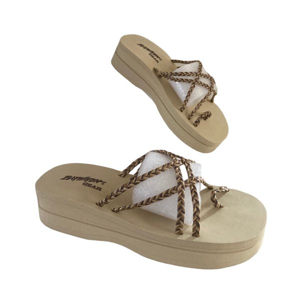 Rare Baywatch Gear • Vintage 90s • Y2K Platform Chunky Slide Sandals • Women's 8 - Picture 2 of 9